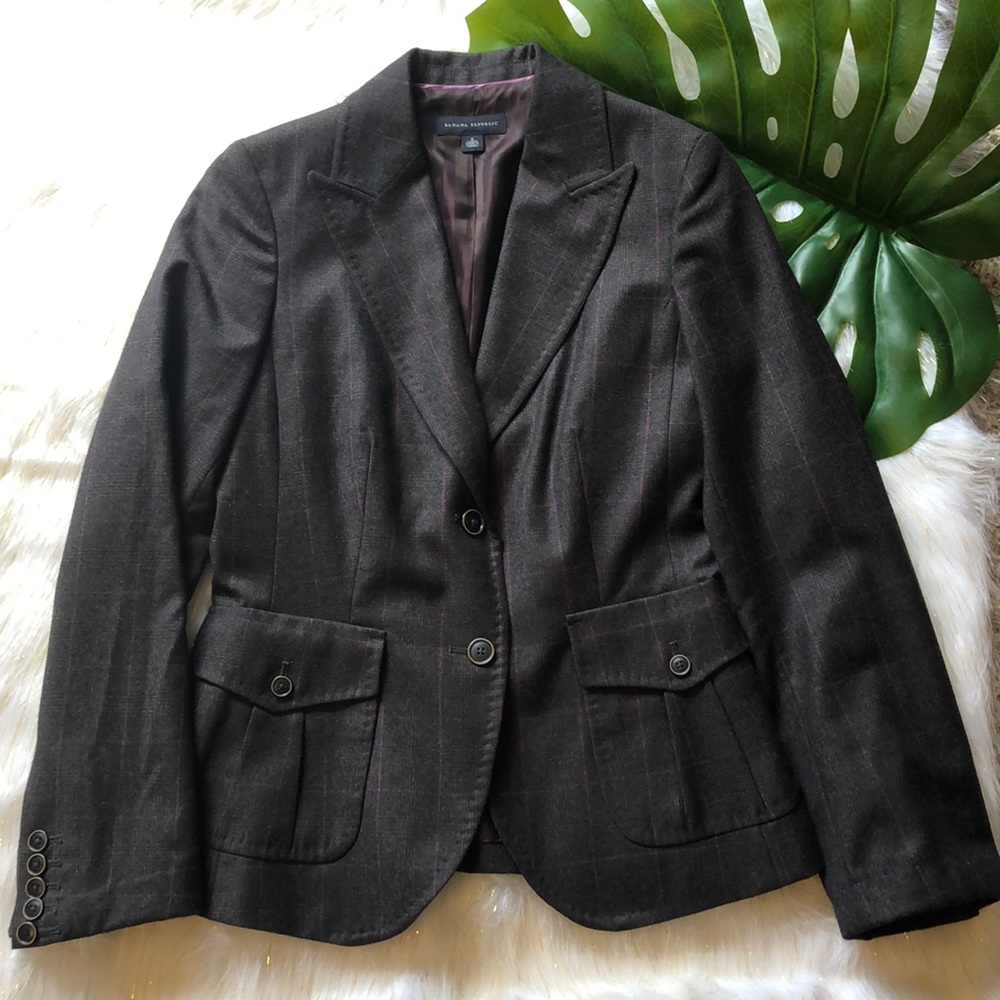 Banana Republic Wool Blazer Sz. 4 Brow Pink Lined